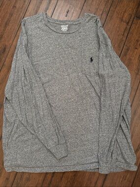 Polo by Ralph Lauren Men's Heather Gray Long-Sleeve Crew Tee